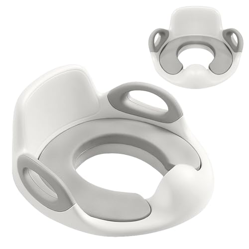 FIVMEN Toilettensitz Kinder Toilettenaufsatz mit PU Gepolstert und Spritzschutz WC Sitz Klositz Toilettentrainer Sitz für Kinder 1-7 Jahre, Weiß