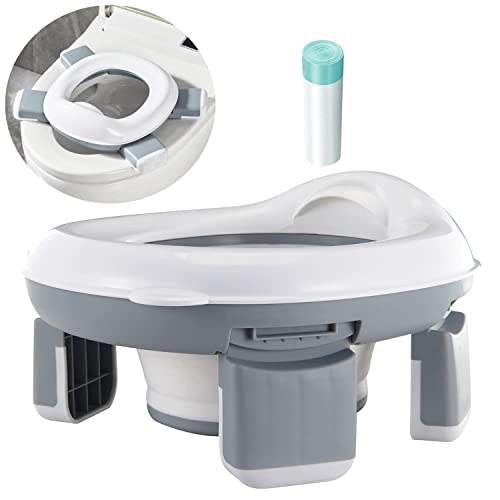 PandaEar Faltbares Kinder Töpfchen für Unterwegs | Reisetöpfchen Kinder Toilettensitz, WC Sitz Klositz Toiletten Kinderklo, Portable Travel Potty Training Toilet | Baby Töpfchen to go