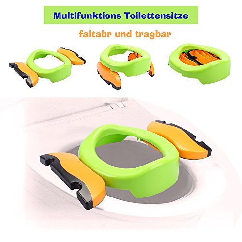 Lalang Baby Kind Faltbarer Tragbar Reise Unterwegs Potty T/öpfchen Toilettensitze Toiletten Trainer blau