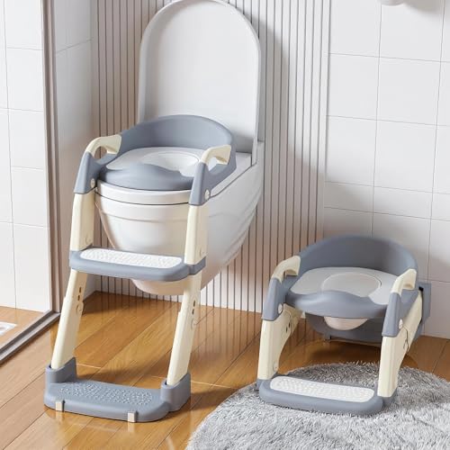 3 IN 1 Toilettensitz Kinder, Toilettenleiter für Kinder mit Treppe